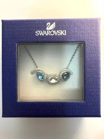 Swarovski 목걸이 파랑/투명 스톤