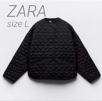 ZARA 하트 퀼팅 자켓 블랙 L