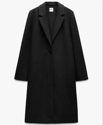 ZARA 자라* 소프트 코트 체스터 코트 S 블랙 싱글 블랙
