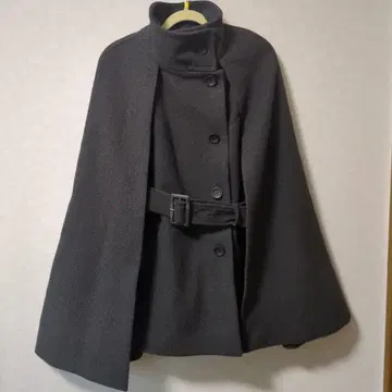 다크 그레이 판초 케이프 코트