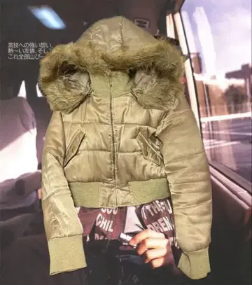 y2k grunge fur hoodie 다운 재킷 쇼트 기장
