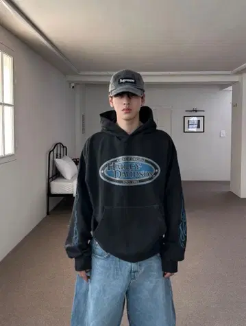 [ 완판템 ] HARLEY DAVIDSON 블랙 후드티