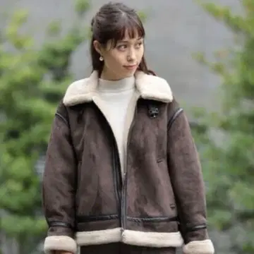 Ray BEAMS 페이크 무스탕 보머 블루종