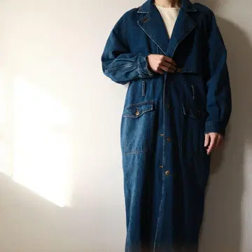 80's TOGETHER! 데님 싱글 트렌치코트