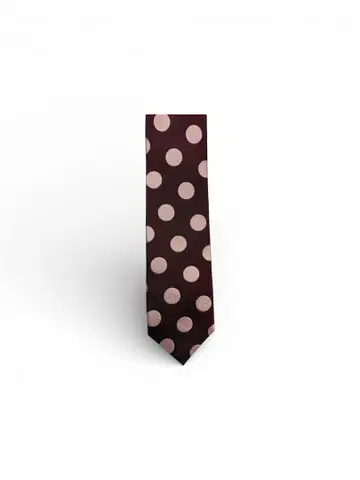 폴스미스 다크 브라운 핑크 도트 넥타이