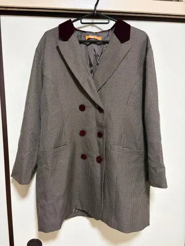 Fint 체크 무늬 더블 브레스트 자켓