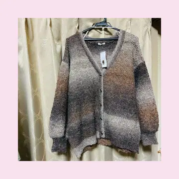 브라운 계열 그라데이션 긴팔 가디건 S