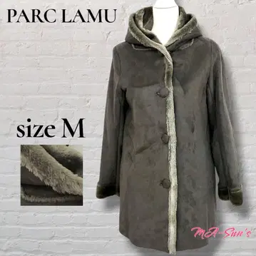 새상품급 PARC LAMU 페이크 무스탕 후드 코트 따뜻함 M 상당