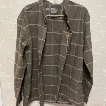 브라운 체크 무늬 코튼 셔츠