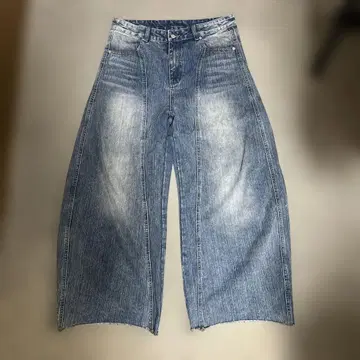 배기 데님 팬츠 블루