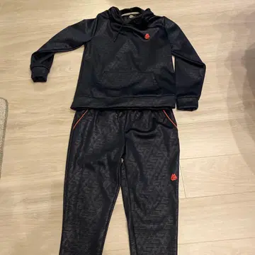 네이비 후드 부착 맨투맨 조거 팬츠 세트