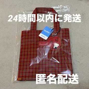 familiar 파밀리아 토트백 빨간색 깅엄 체크 체크 스몰