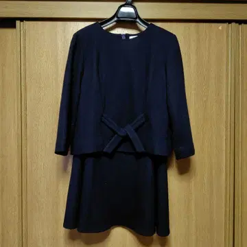 울 프론트 리본 셋업 S 다크 블루