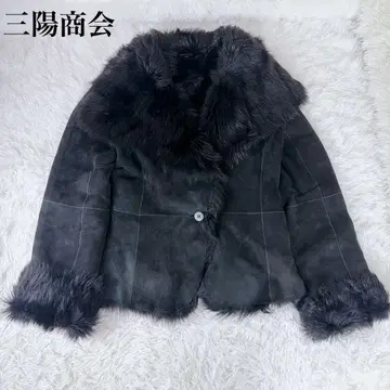 고급 고급 여배우 옷깃 무스탕 자켓 L 블랙 산요 상회