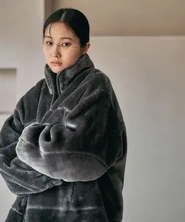 LEPSIM 드로스트 마이크로 퍼 블루종 차콜