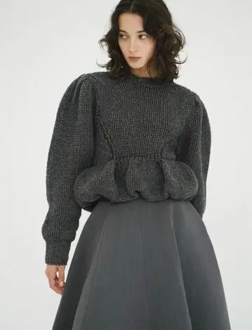 CLANE PEPLUM HAND KNIT TOPS