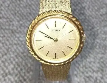 [ 작동품 ] CITIZEN 수동 와인딩 여성용 손목시계 골드 컬러
