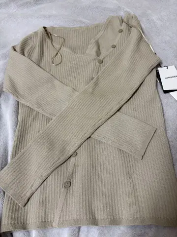 AZUL 리브 편직 베이지 긴팔 니트 S