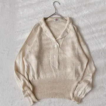 LANEROSSI | 스키퍼 니트 린넨 실크 레어 루즈핏