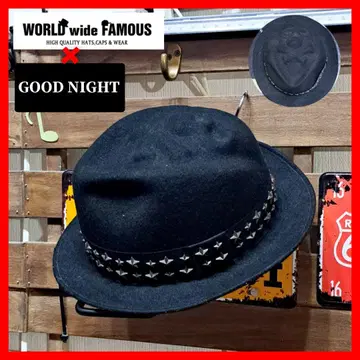 월드와이드 페이머스 x 굿나잇 스컬 스터드 중절 펠트 햇