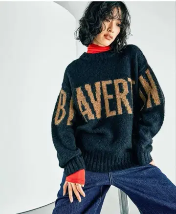 LEPSIM 네이비 로고 니트