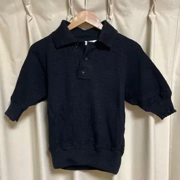 beautiful people 반팔 니트 폴로 블랙 일본제 M 사이즈