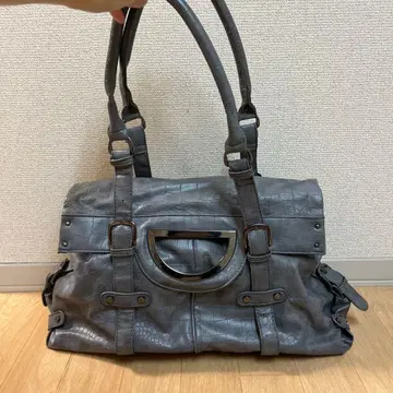 그레이 크로커다일풍 핸드백