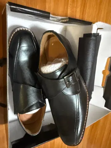 미사용 블랙 버클 드레스 신발 38