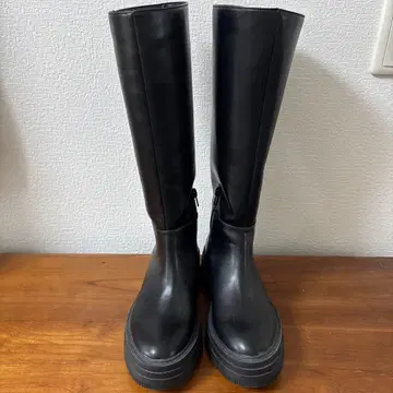 로리즈팜 통굽 롱 부츠 블랙 M 사이즈