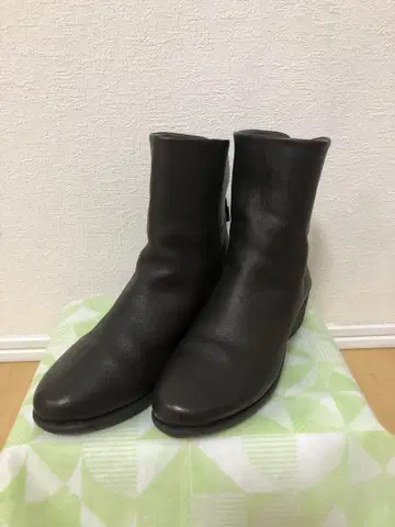 핏핏 숏부츠 주름 가죽 브라운 23cm