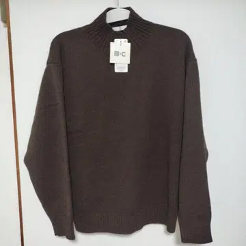 UNIQLO :C 로우 게이지 하이넥 스웨터 L 브라운