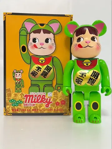 BE@RBRICK 마네키네코 페코짱 형광 그린 400% 사이즈만