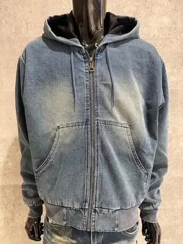 LIBERTE 데님 헤비 후드티 블루종 네이비 M 빅 실루엣