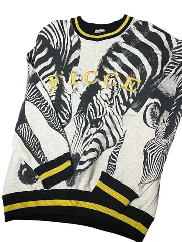 빈티지 제브라 패턴 FICCE 맨투맨