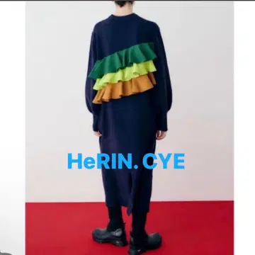 해린 도트 사이 도킹 니트 드레스 원피스