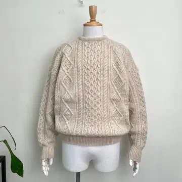 80s 90s USA산 KATAHDIN 울 니트 피셔맨 스웨터