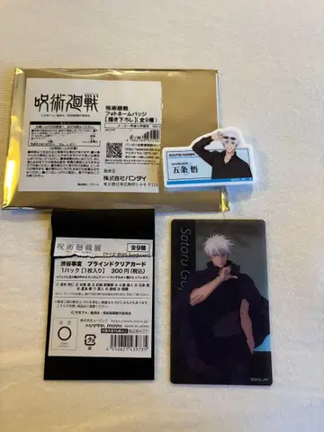 주술회전 고죠 사토루 블라인드 클리어 카드 사진 네임 배지