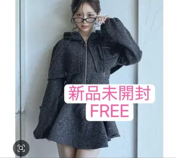 darich 라메 트위드 후드티 셋업 FREE