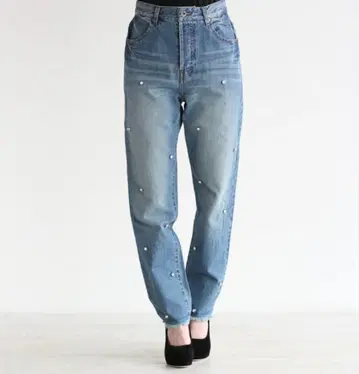 새상품급 MUVEIL (뮤베일) 라인스톤 데님 팬츠