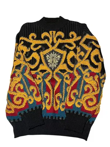 빈티지 FICCE 요시유키 코니시 니트 돈코니 자수