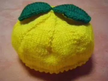 유자 네이비 핸드메이드 유자 니트 모자 여성 루즈한 사이즈