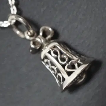 실버 목걸이 펜던트 벨 참 크리스마스 벨 울림 목걸이