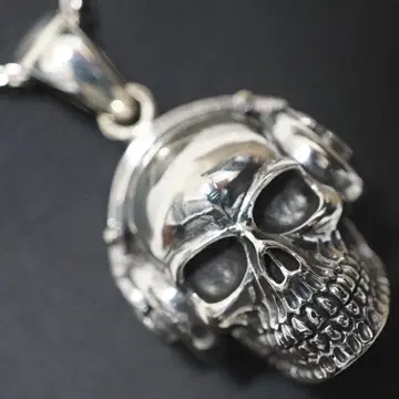 실버 925 펜던트 큰 해골 헤드폰 락 선물