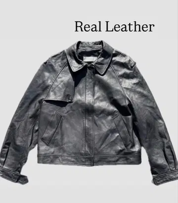 [Archive] 천연 가죽 가죽 자켓 쇼트 기장 Lamb Leather