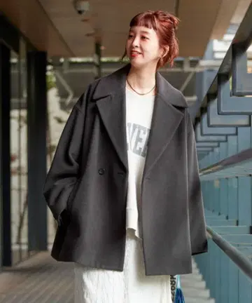 코트 아우터 숏 멜트 모사 테일러 코쿤 미들 여성용