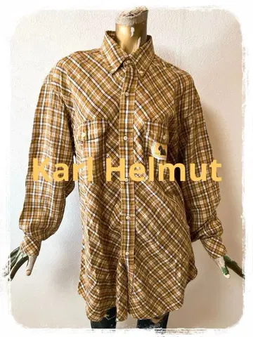 T20219 Karl Helmut 긴팔 체크 셔츠 와펜 M