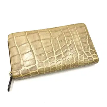 J&M Davidson 지갑 악어 엠보싱 라운드 지퍼