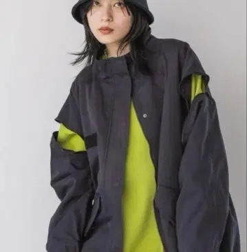 JEANASIS 소매 2way M-65 코트 블랙