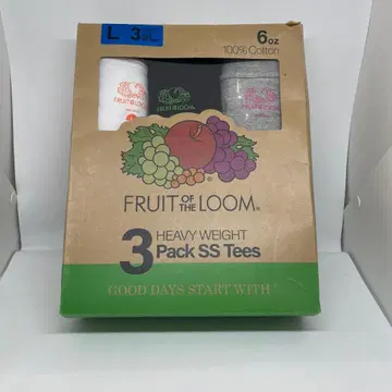 FRUIT OF THE LOOM 3팩 t셔츠 프룻 오브 더 룸 L