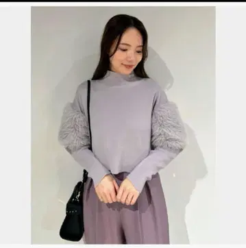 택 포함 미사용 새상품 셀포드 퍼 니트 풀오버 라이트 그레이